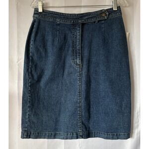 Vintage 1990s Premier International blue denim pencil skirt back pocket size 10